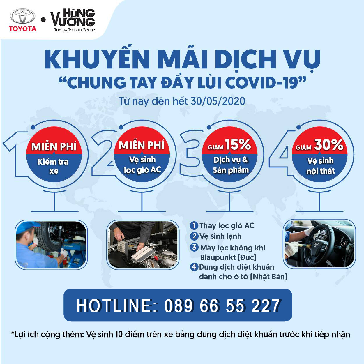 Khuyến mãi Dịch Vụ “CHUNG TAY ĐẨY LÙI COVID-19” Cùng Toyota Phú Mỹ Hưng