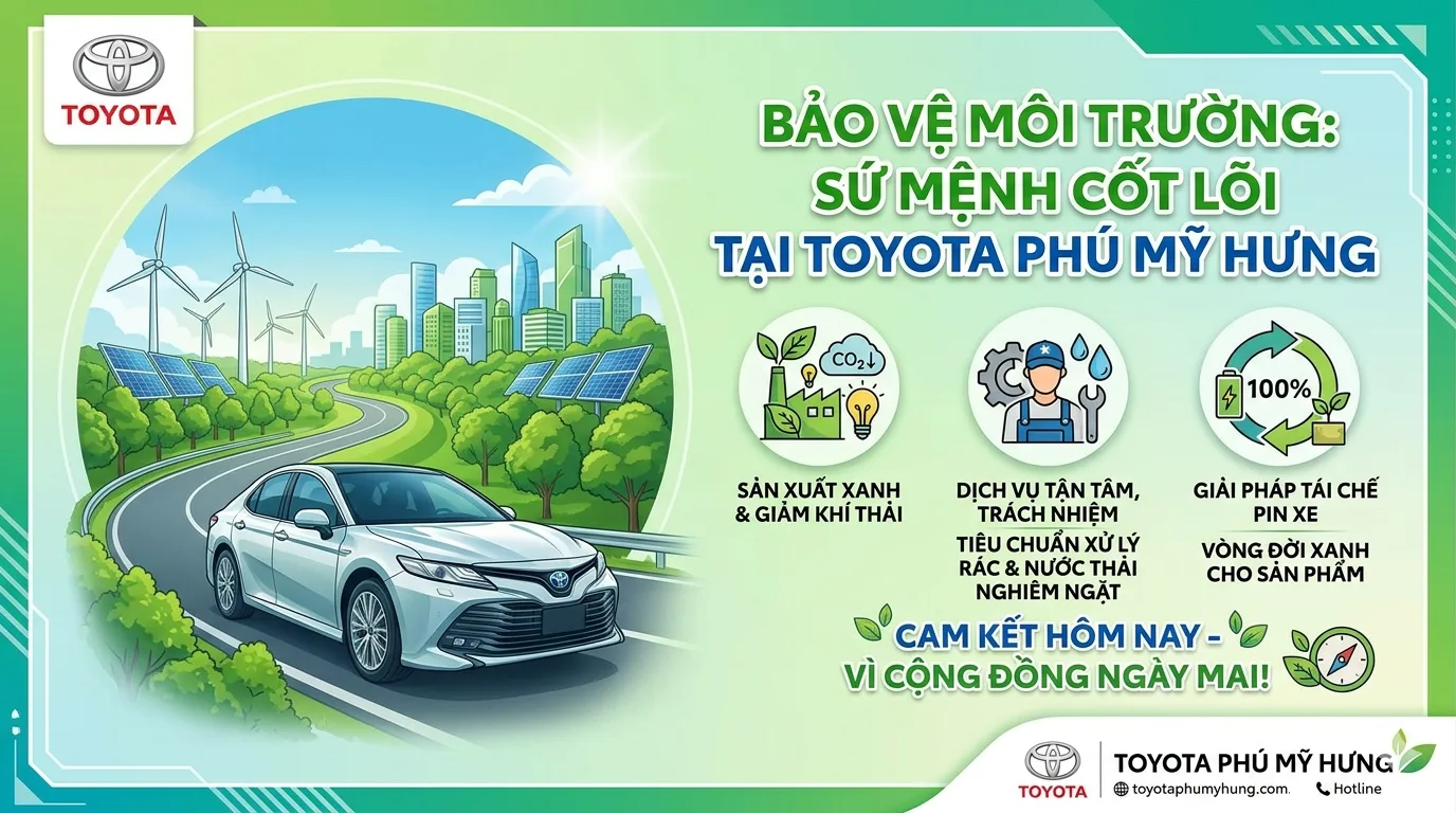 BẢO VỆ MÔI TRƯỜNG: SỨ MỆNH CỐT LÕI VÀ HÀNH ĐỘNG THIẾT THỰC CỦA TOYOTA PHÚ MỸ HƯNG